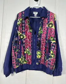 Cervelle Vintage 90s 100% SILK Purple Jacket Size Large EUC
