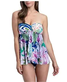 Profile by Gottex Women's Bandeau Flyaway One Piece Swimsuit Tropicana 6 NWT