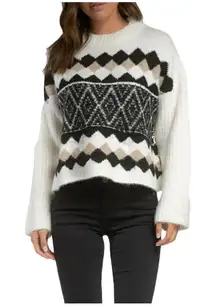 Elan Rock soft oversized L pullover striped triangle sweater