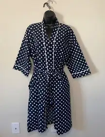 St. Michael Marks and Spencer Blue Polka Dot Robe Size XL