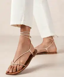 NEW ALOHAS Misty lace up sandals in cream