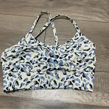 ECHT Blue and White Cheetah Print Sports Bra