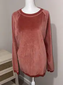 Aerie Velvet Oversized Long Sleeve Sweatshirt in Rust. Med.