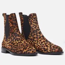 REBECCA MINKOFF Leopard Print Cowhide Chelsea‎ Ankle Boot Booties Size 6.5 New