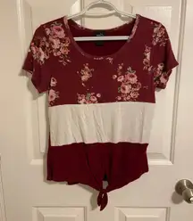 Burgundy Block Colored T-shirt 