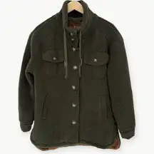 Koolaburra By UGG Oversized Longline Sherpa Jacket | Sz X-Small | Olive Green