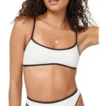 NWT L*SPACE Pamela Bikini Top Cream Black