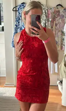 Red Velvet Mini Dress