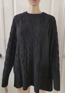 Aerie Black Cable Knit Sweater