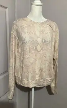 Final sale! Michael Stars Reptile Print Pullover Long Sleeve Top M