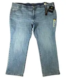 Lee Womens 30W Petite Flex Motion Regular Fit Straight Leg Juniper Blue Jeans