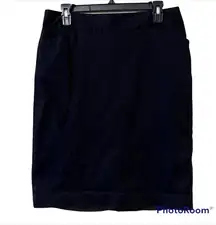 TALBOTS size 10 womens black zip back lined skirt with 2 front pockets