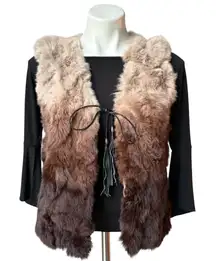 Love Token Rex Rabbit Ombré Fur Vest, Sz S
