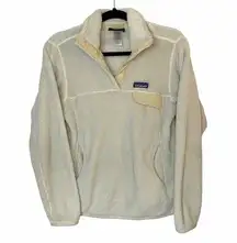Patagonia Raw Linen Off White X-Dye Retool Snap T Fleece Jacket Pullover Top S