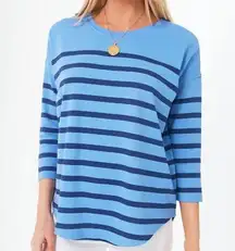 Vineyard Vines NWOT  Blue Striped Deluxe Tee Boat Neck Shirt Size XS