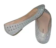Elegant Silver Glitter Flats