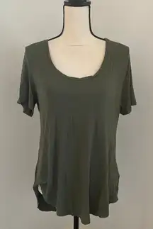 Old Navy Luxe Scoop Neck Shirt Medium Short Sleeve T Shirt Olive Green Everyday
