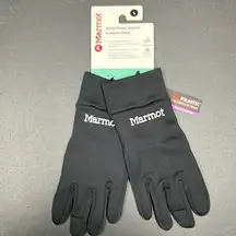 Marmot gloves new power stretch women black touchscreen compatible med/large​