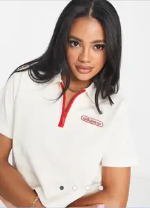 Adidas Originals Half Zip Crop Polo