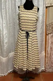 Sharagano Crochet Chevron Vintage Look Dress 6 EUC