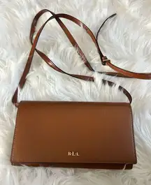 Lauren Ralph Lauren Newbury Saffiano Leather Kaelyn Mini Crossbody Bag Wallet Ta