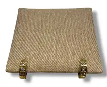 Stainless Steel 3 Stone Gold Tone Huggie Hoops