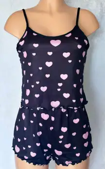Black and Pink, Heart, Pajama Set