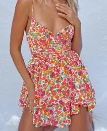 Princess Polly multi-coloured floral mini dress  Size 2 #Tennessee #clemson #texas #orange #gameday