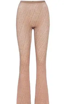 SKIMS Logo Velvet Flare Pant & Scoop Bra Collection Set in SIENNA