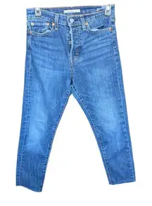 Levi’s wedgie skinny medium wash non ripped raw hem crop jeans size 27 #756