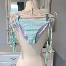Victorias Secret Bikini Bottom Reversible Lavender Mint Aquamarine Womens Small