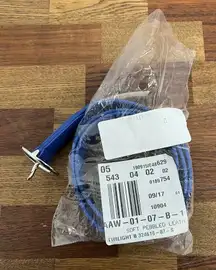 Talbots Small Belt Soft Pebbled Leather‎ Twilight Blue Silver Hardware NEW