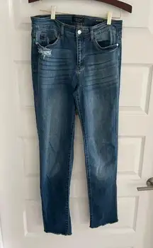 Judy Blue Distressed Straight Leg Jeans Blue Size 11 / 30
