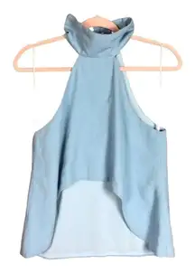 Nude cropped hi low‎ top