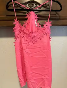 Pink Lace Trim Women's Top