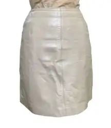 vintage 90s Hugo Buscati Collection 100% leather tan mini skirt