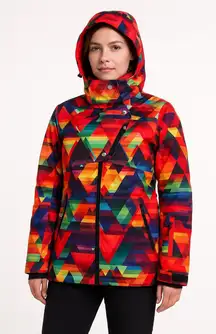 2010s Gsou Snow Geometric 10K Waterproof Ski Jacket snowboard winter Small