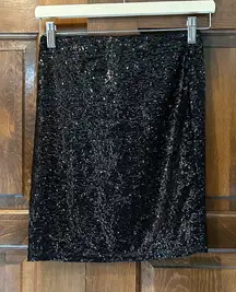 NWT Divided by H&M Black Fully Lined Sequin Skirt Size Small Elastic Waist