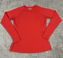 Coolibar Hightide Long Sleeve Swim Shirt Womens Small UPF 50+ Coral Red 03273