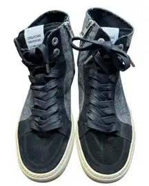 Zadig & Voltaire Shoes Womens Size‎ EU 38 Black High Top Leather Side Zip Buckle