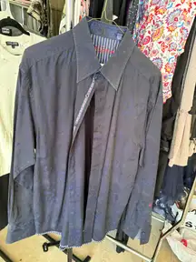 Robert graham black and blue men shirt