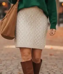 NEW Favorite Daughter Cream Cable Knit Pencil Skirt size XL