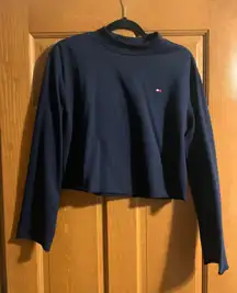 Cropped Mock Neck  Sweatshirt