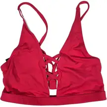 Frederick's‎ of Hollywood Sunset Strap Tie Detail Swim Top Geranium S NWT