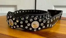 Nocona Belt leather rhinestone conchos belt size medium