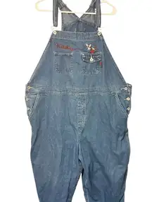 Vtg 90s Plus Size 24 Disney Mickey Unlimited Embroidered Denim Overalls Jeans