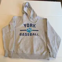 York Baseball gray Hoodie Hooded Pullover Sweatshirt Unisex Women’s Men’s Large
