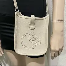 BARBAROSSA Neutral Stone Perforated Horse Design Poly/PVC Crossbody Bag