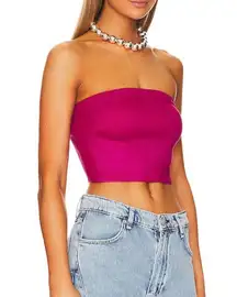 Metallic Coated Tube Top in Pink