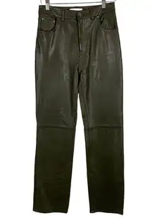 Zara Faux Leather High Waist Straight Leg Pants Size 2